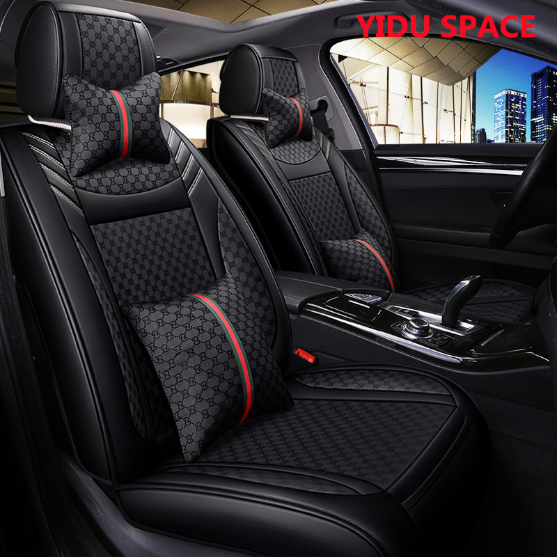 Car Accessories Car Decoration Seat Cushion Universal Black Leather Car Auto Seat Cover 