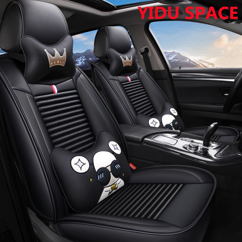 Car Decoration Cover Universal Cartoon Pure Leather Auto Car Seat cover 