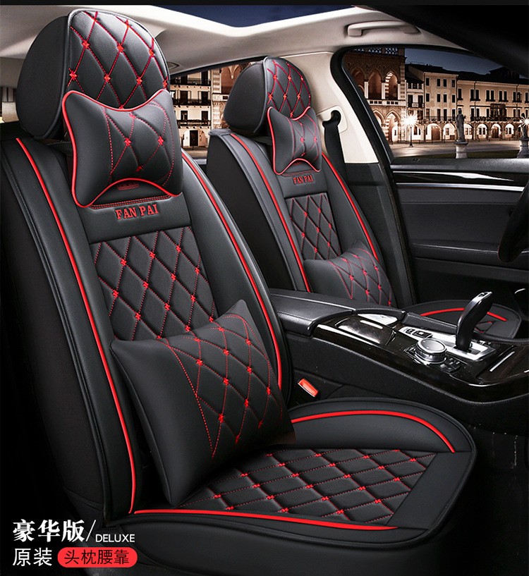 Chinese Supplier Car Accessories Car Decoration Universal black Leather Auto Car Seat Cushion