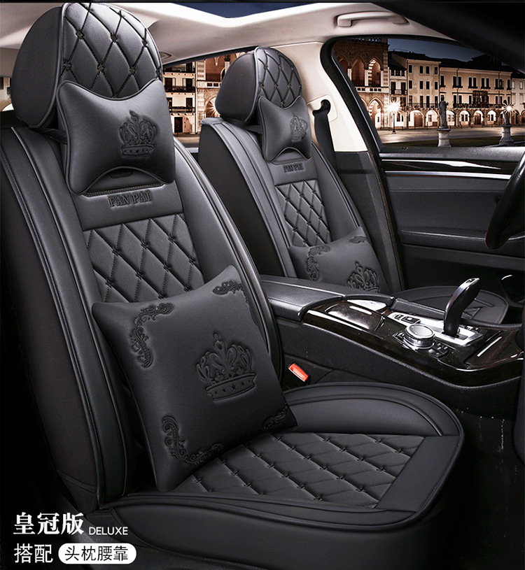 Chinese Supplier Car Accessories Car Decoration Universal black Leather Car Seat Cushion 