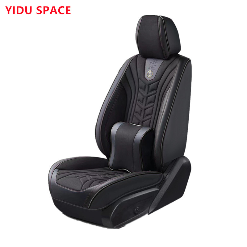 Car Accessory Universal black cloth faux Leather premium Auto Car Seat Cover 