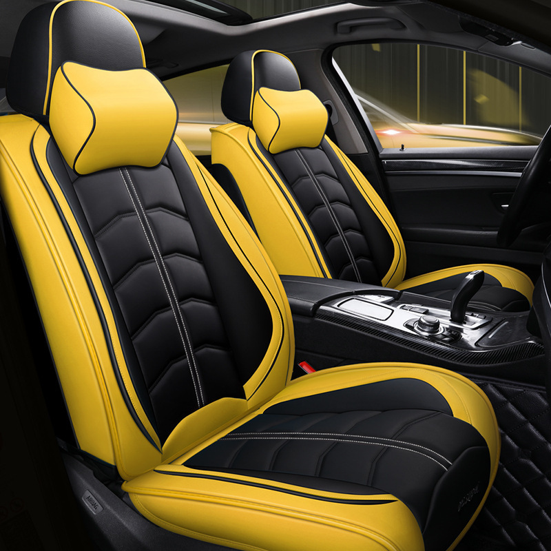 Car Accessories Car Decoration High-end luxurySeat Cushion Universal Black Leather Car Auto Seat Cover