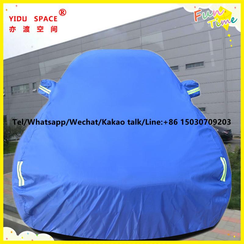 Four seasons universal blue thick Oxford cloth car car cover mobile garage sun protection rainproof insulation car cover used ten years
