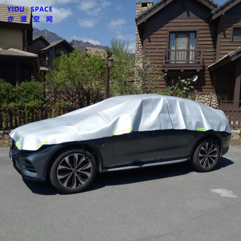  3 Layer Hail Protection Anti Snow Anti Ice Fast Padded Half Auto Car Cover 