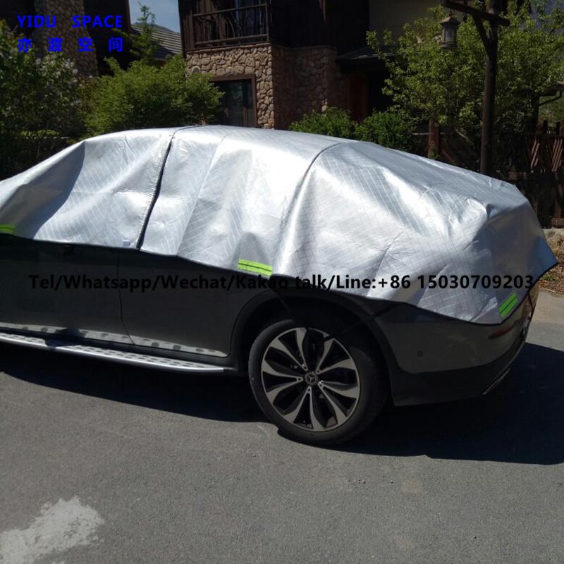  3 Layer Hail Protection Anti Snow Anti Ice Fast Padded Half Auto Car Cover 