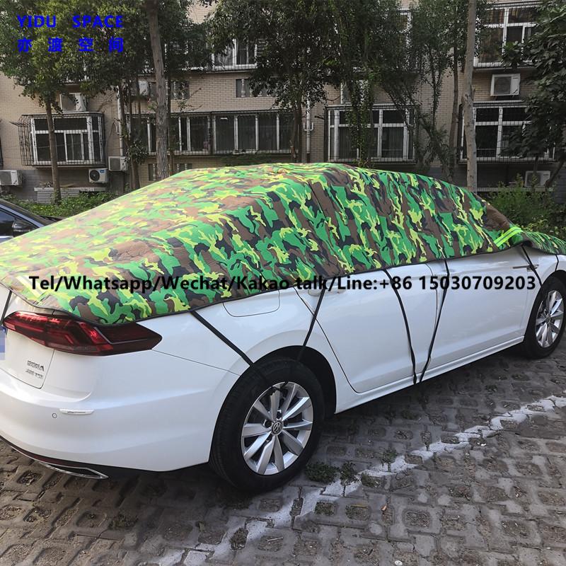  3 Layer Hail Protection Anti Snow Anti Ice Fast Padded Half Auto Car Cover 