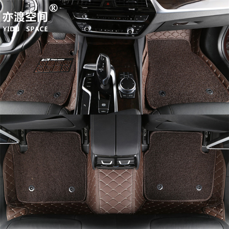 Fully enclosed 5D PU leather + wire ring car mat car floor mat