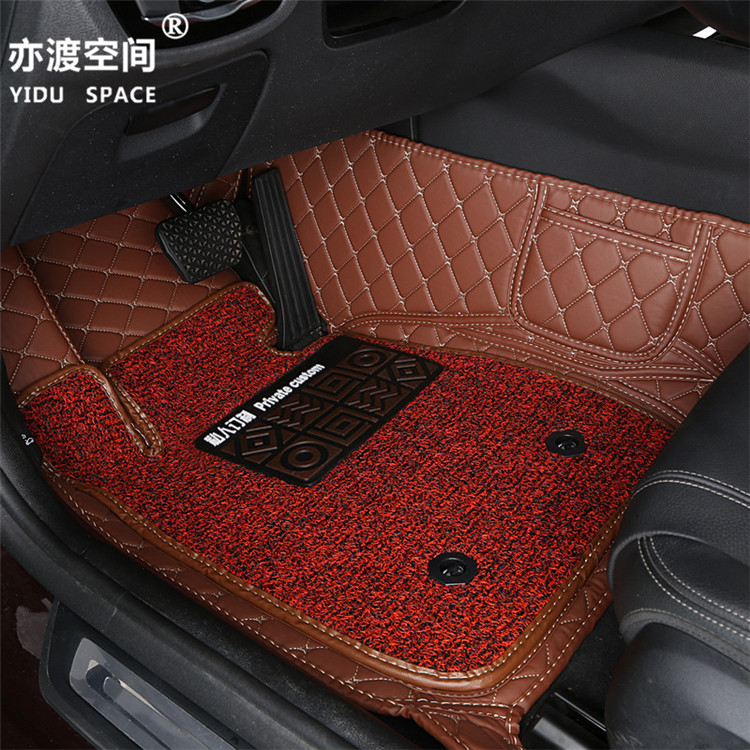 Fully enclosed 5D PU leather + wire ring car mat car floor mat