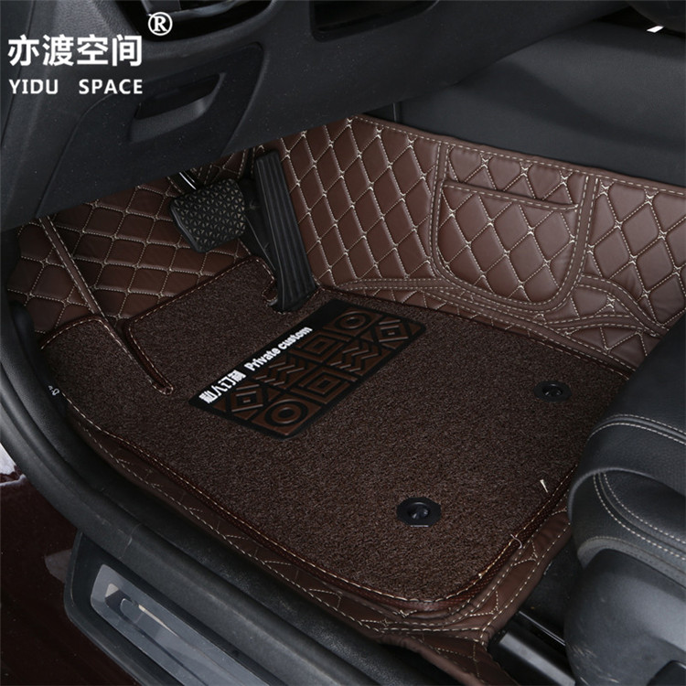 Fully enclosed 5D PU leather + wire ring car mat car floor mat