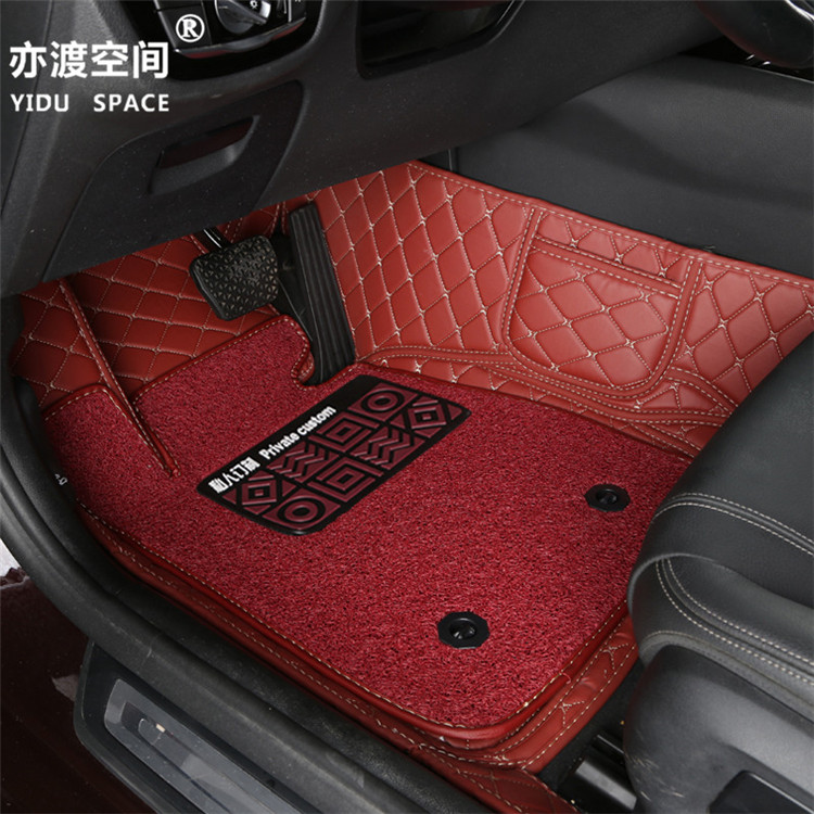 Fully enclosed 5D PU leather + wire ring car mat car floor mat