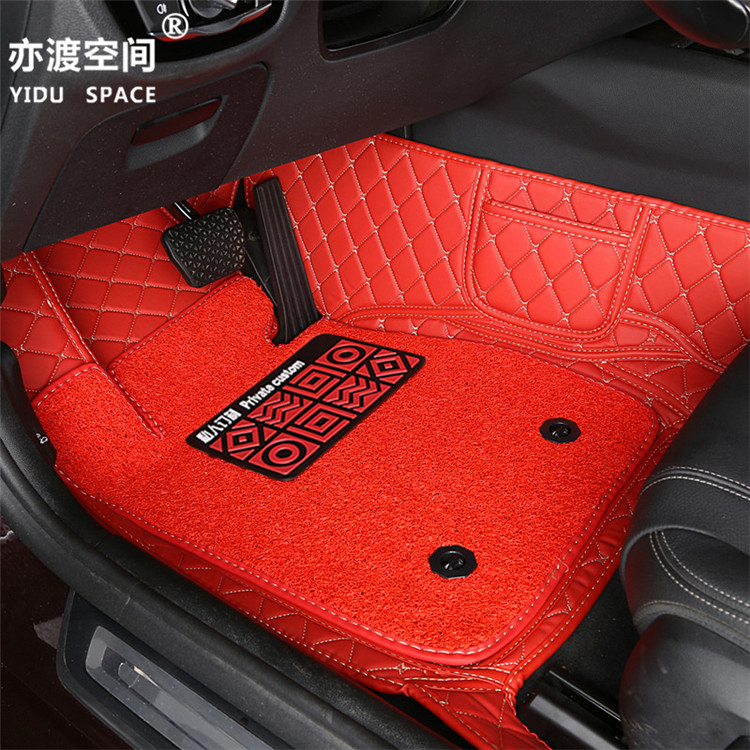 Fully enclosed 5D PU leather + wire ring car mat car floor mat