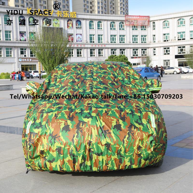 Four seasons universal ArmyGreen thick Oxford cloth car car cover mobile garage sun protection rainproof insulation car cover 